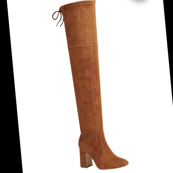 Just In Boots over knee camel Vegan Suede - Picture 7 of 9